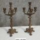 Pair of antique candelabra in patinated bronze spelter