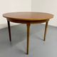 Vintage teak extendable round dining table Scandinavian design 1960s