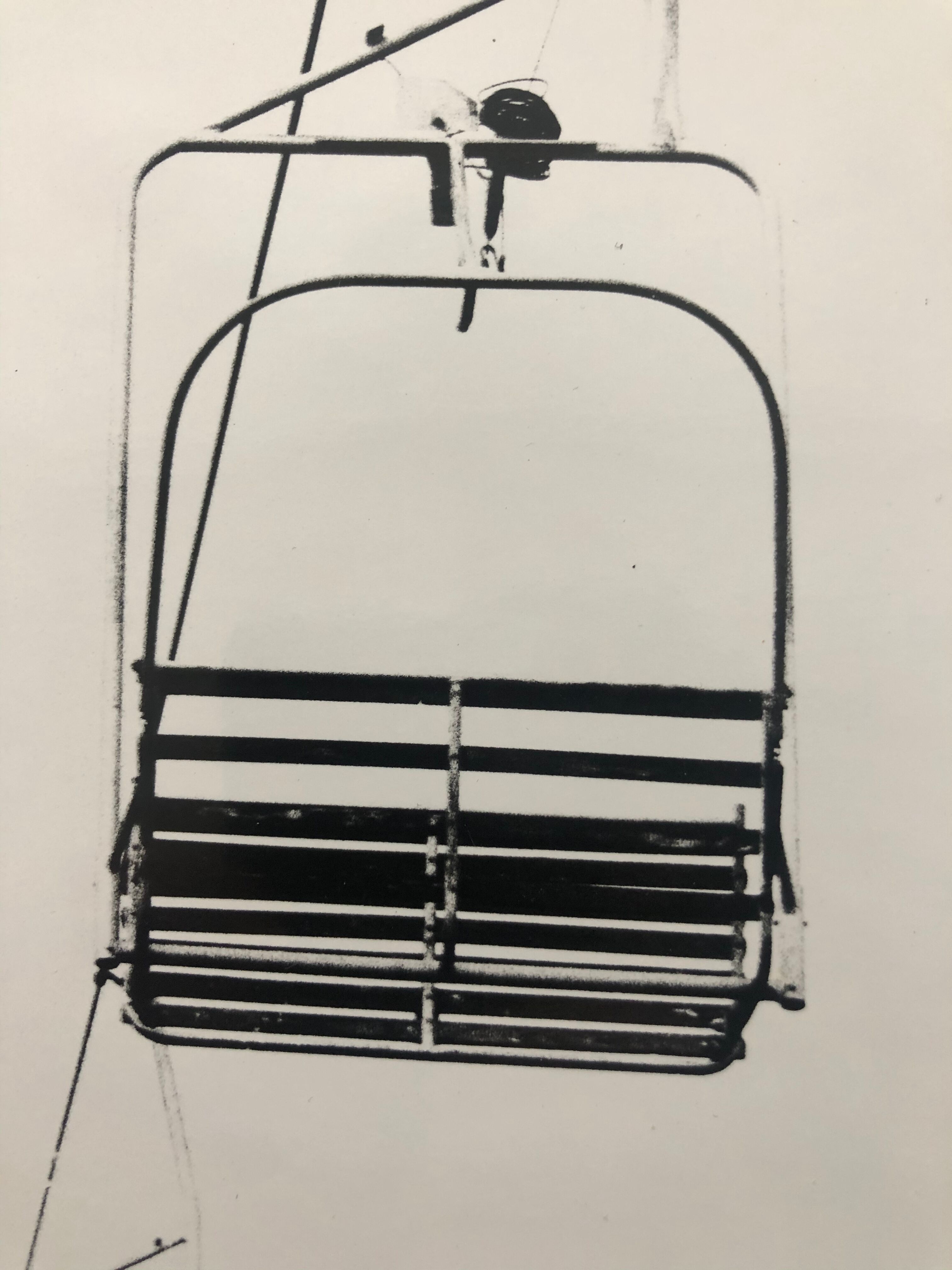 Black and white photo chairlift
