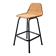 Low model stool of wicker and metal by Rohé Noordwolde, The Netherlands 1960's
