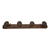 Vintage wooden coat rack with 4 hooks