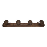 Vintage wooden coat rack with 4 hooks
