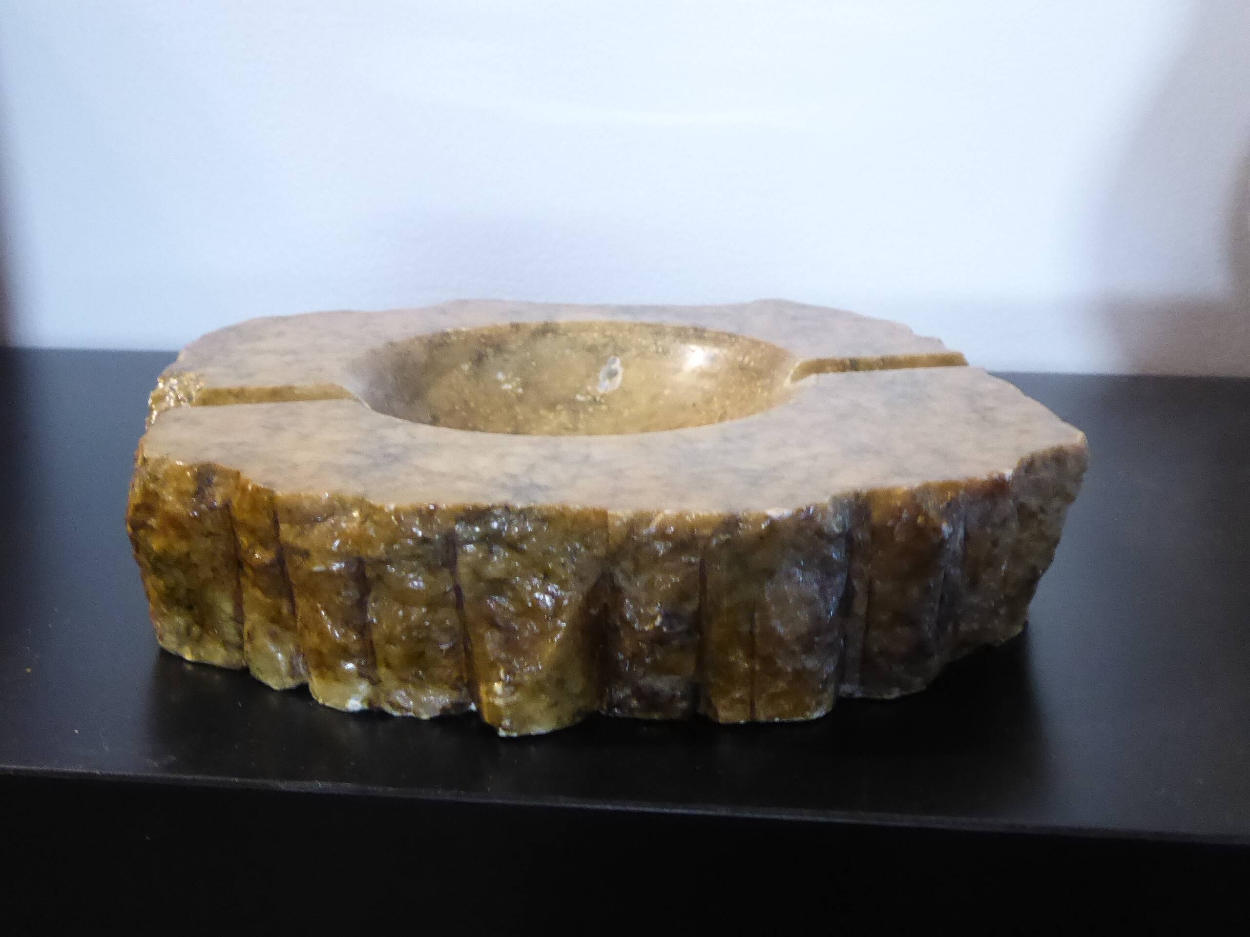 Imposing vintage alabaster ashtray