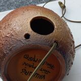 Ceramic lamp by Vallauris Fonck and Matéo lampshade of origin