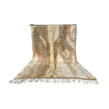 Mrirt marocain beige et écru 300x200 cm – motif abstrait naturel