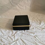 Black leather faux leather box