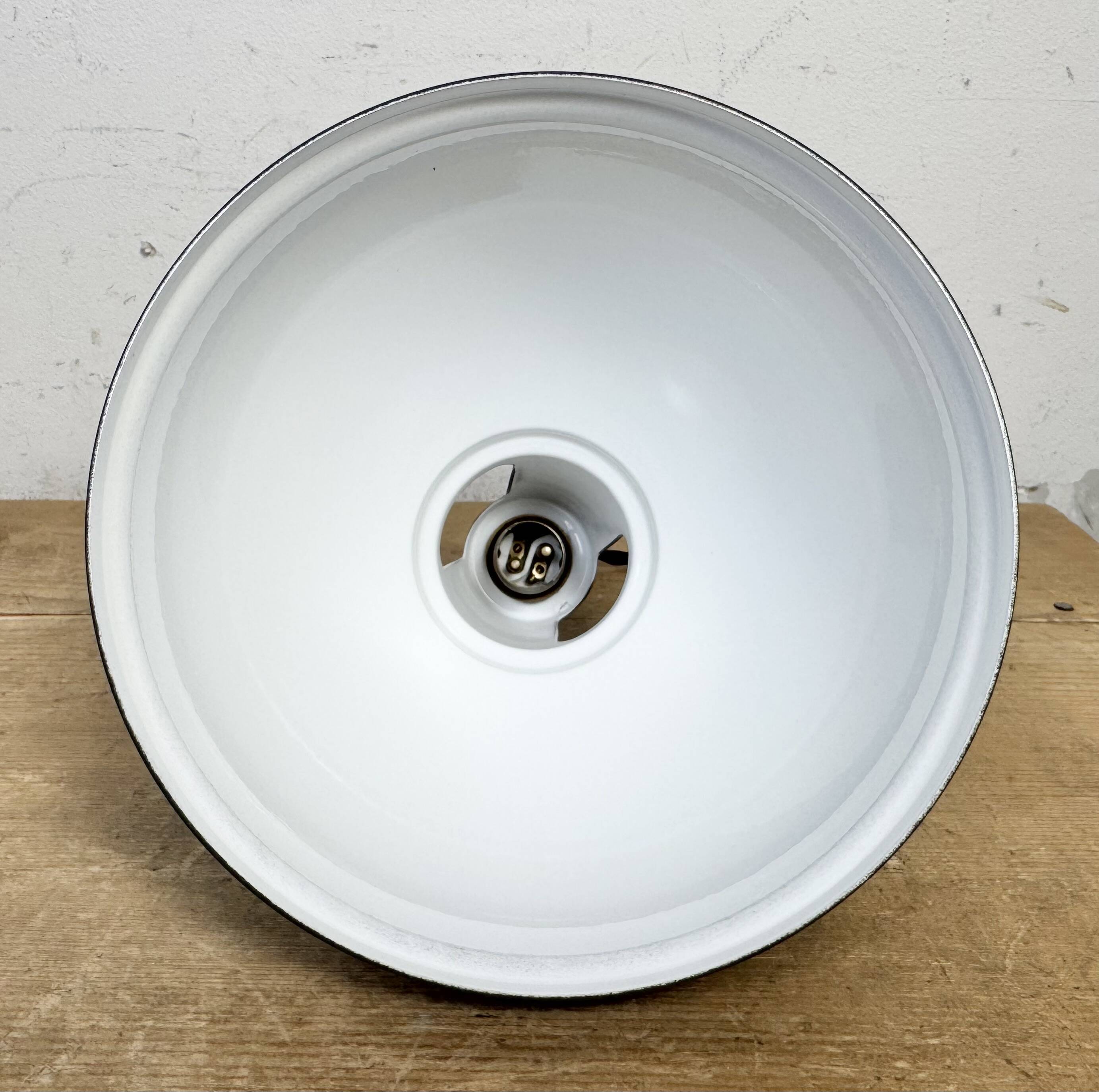 Vintage Industrial Grey Painted Pendant Lamp