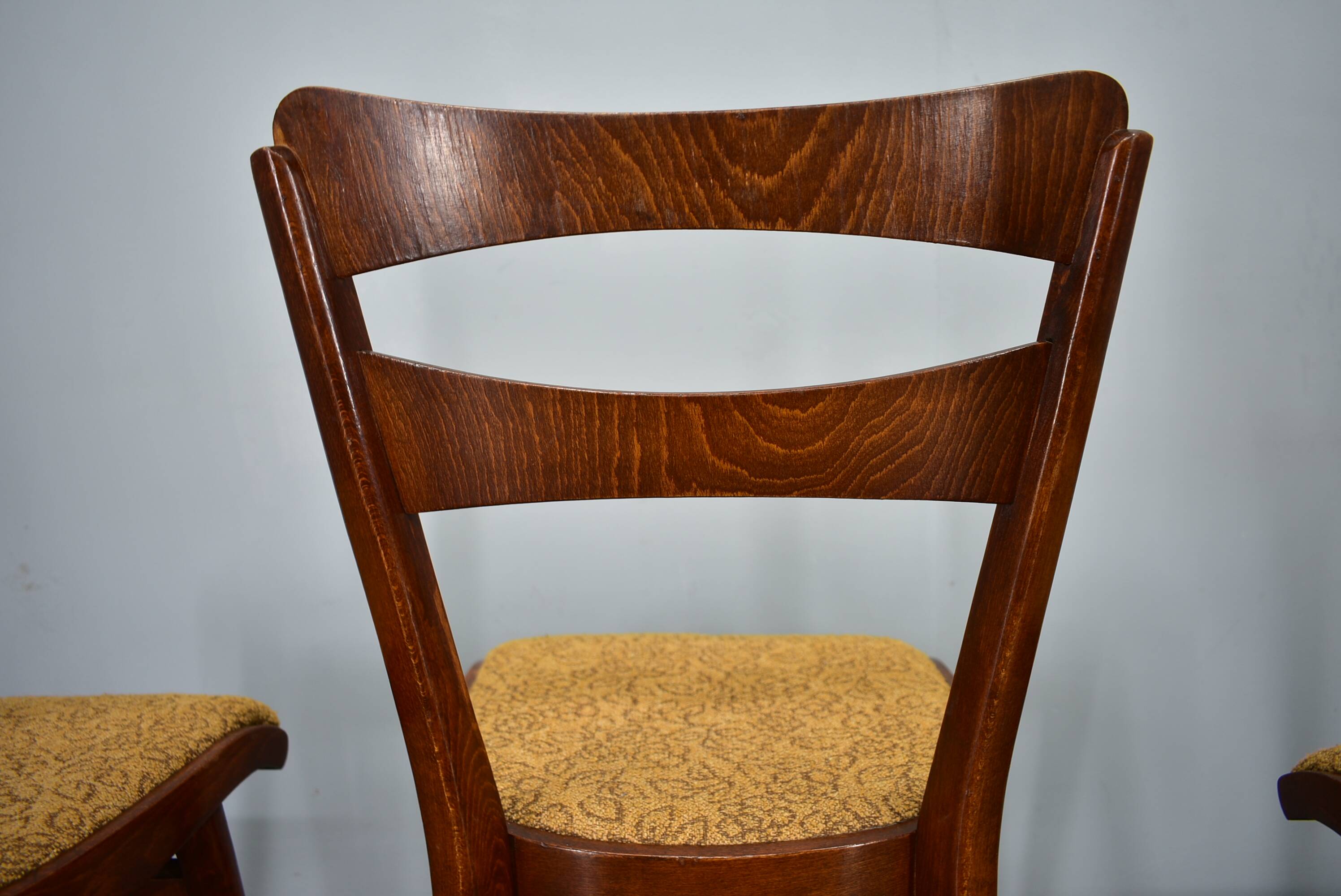 Vintage walnut dining chairs by Mier Topolcany, Czechoslovakia, 1960s, set of 4