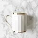 Ensemble de 7 tasses vintage en porcelaine blanche et dorée