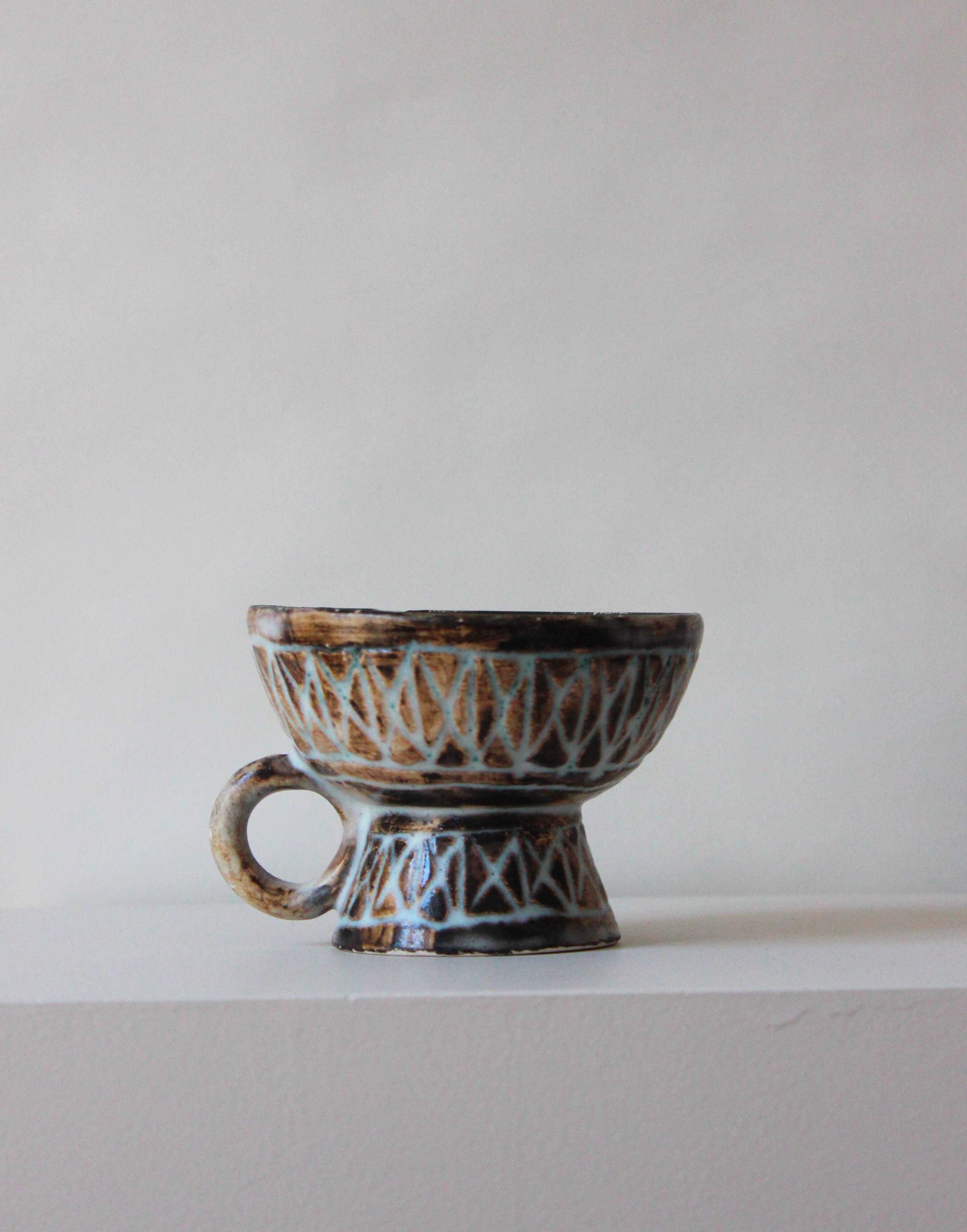 Set of 4 ceramic bowls by Jacques Pouchain for the Dieulefit Workshop.