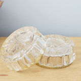 Set of two crystal buds with brass border, vintage