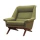 Fauteuil vert, design danois, années 1970, fabrication : Horsens Møbelfabrik