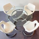Dining set by Euro International steel Belgique 1970's