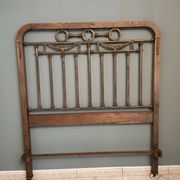 Oak and brass headboard from the 20s-30s