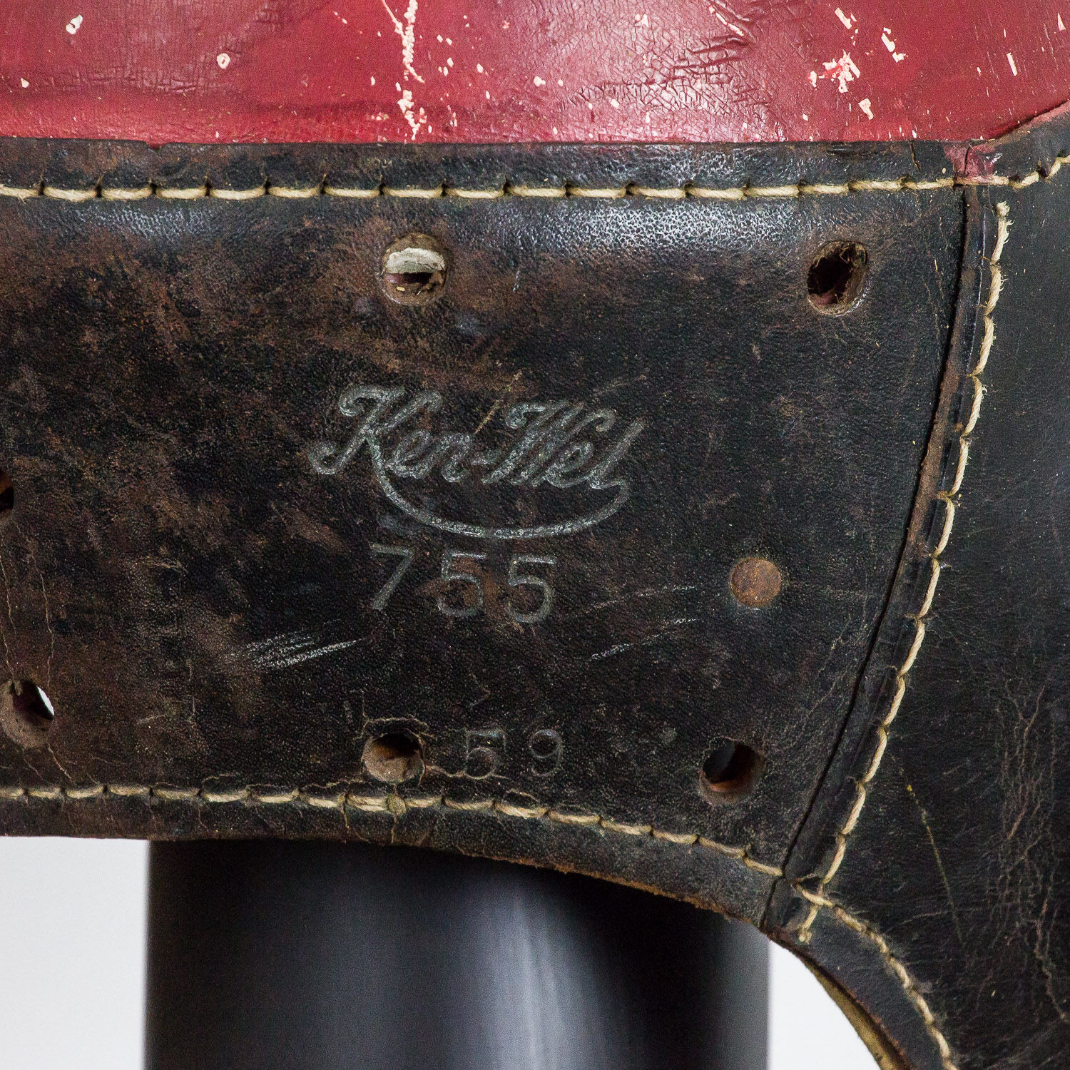 Casque de football américain vintage des années 1930 par Ken-Wel