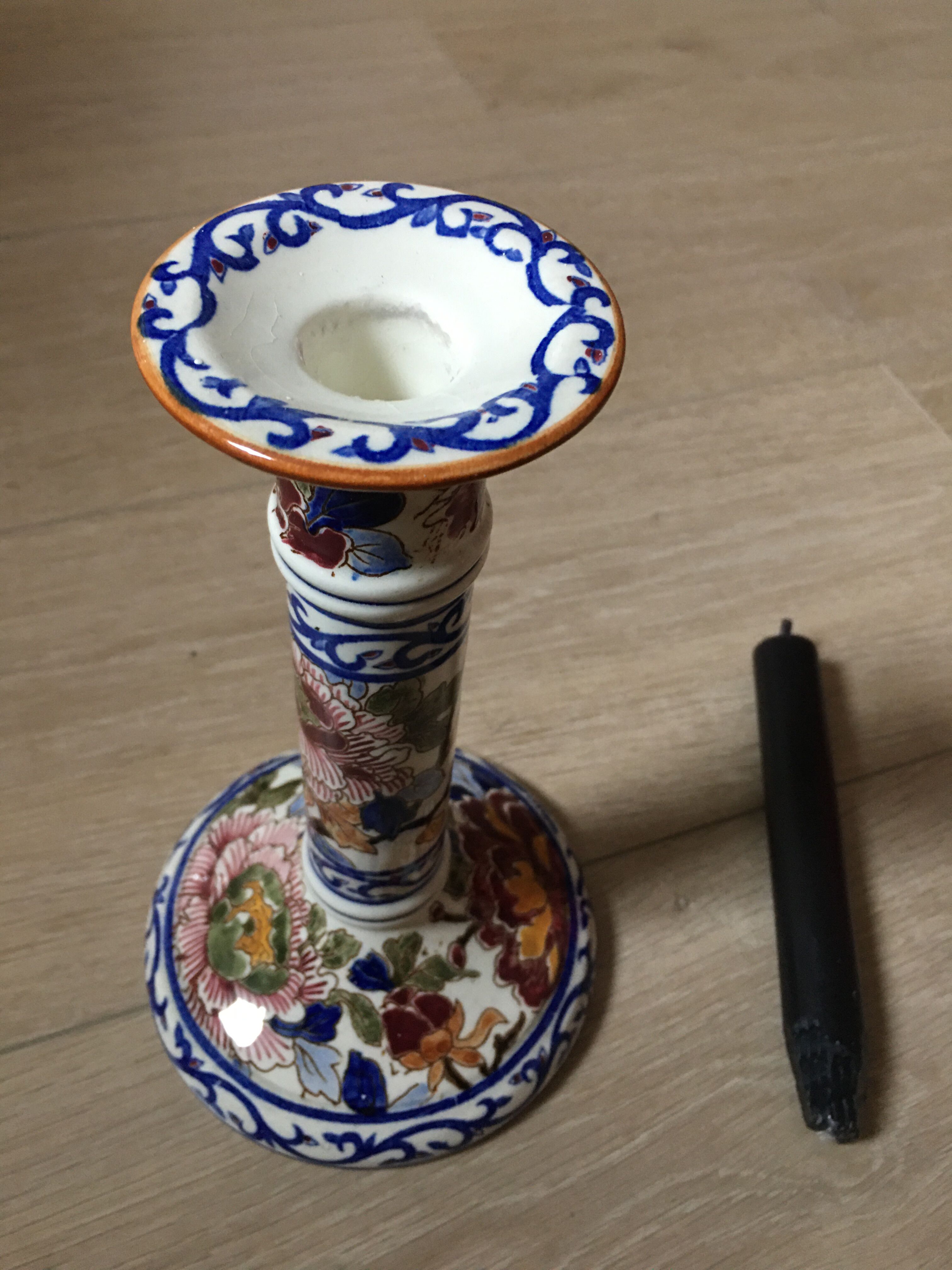 Gien ceramic candle holder