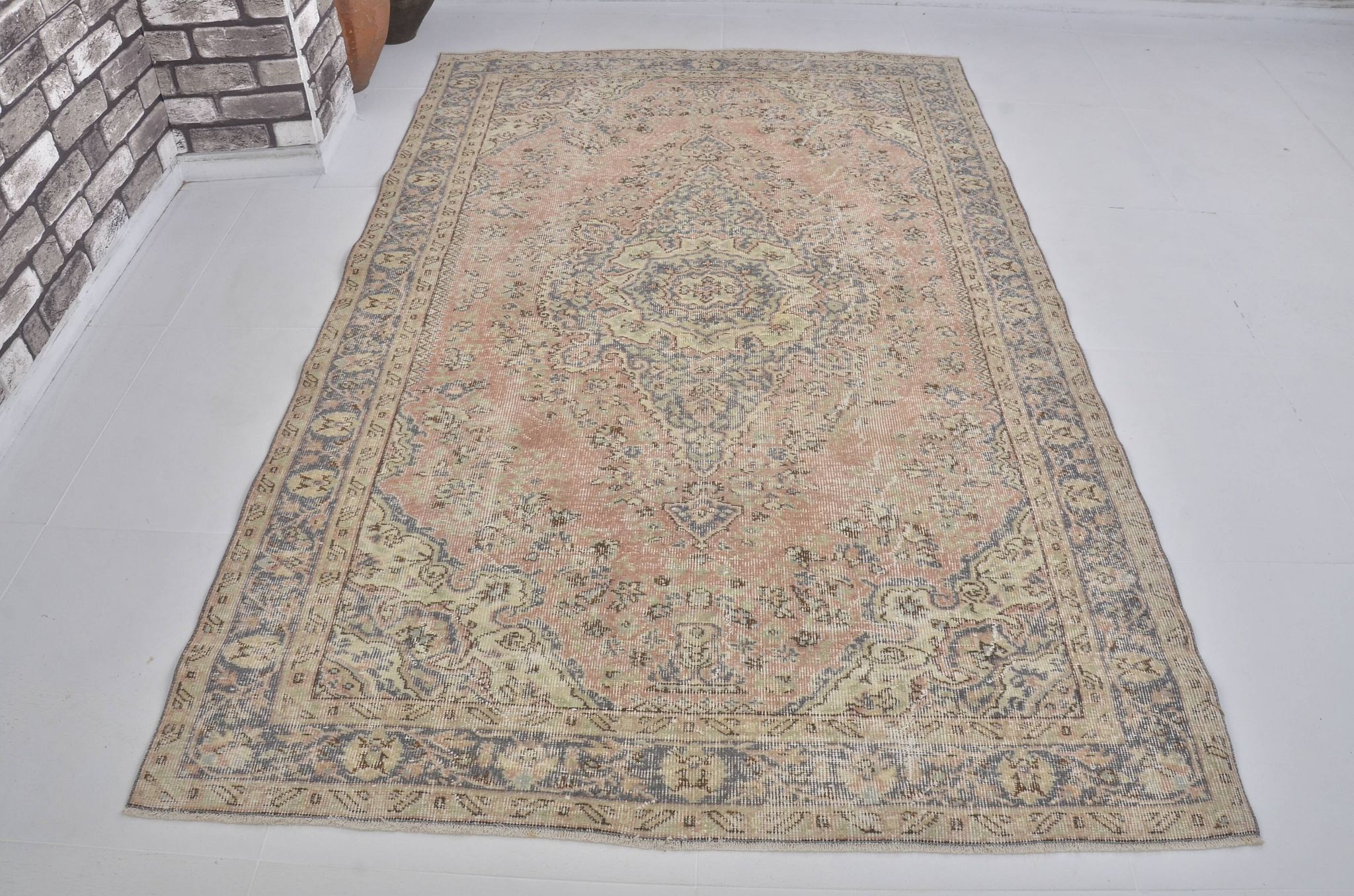 Oushak Vintage Floor Wool Rug sku1350