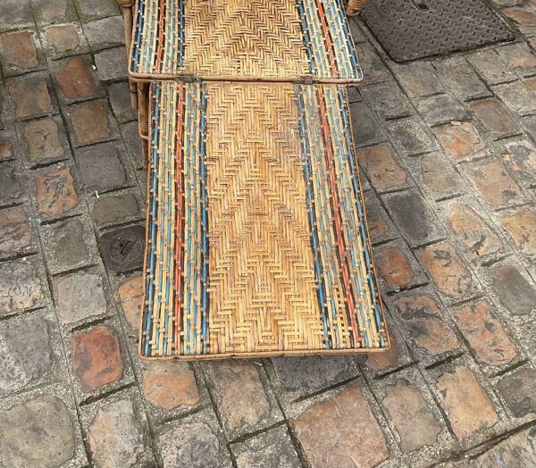 Chaise longue rotin 1910/1920