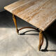 Elegant travertine coffee table with brass base, 1970s