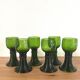 Service of 6 roemer glasses in green crystal