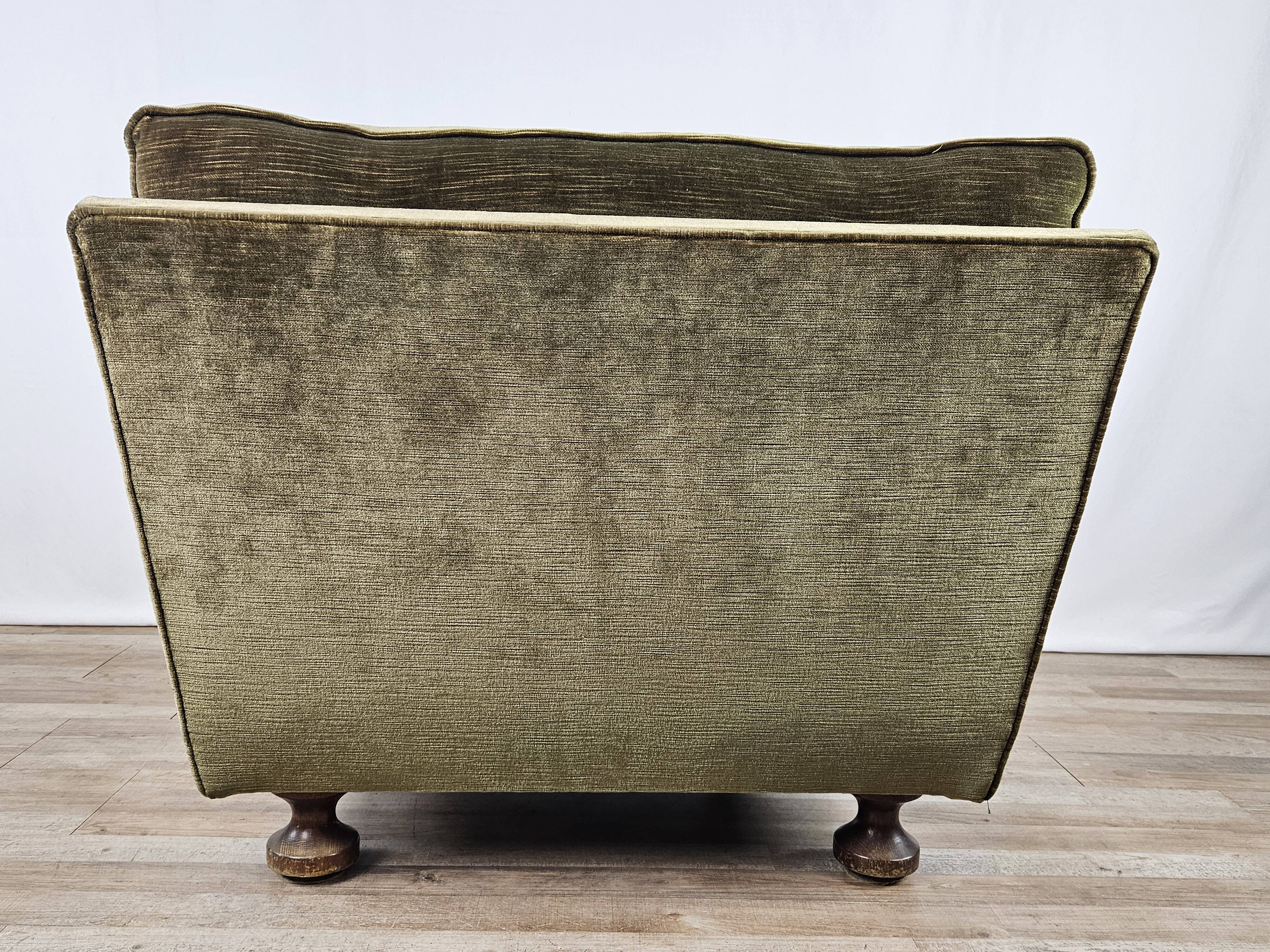 70s corner sofa in green fabric