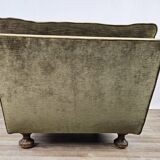 70s corner sofa in green fabric