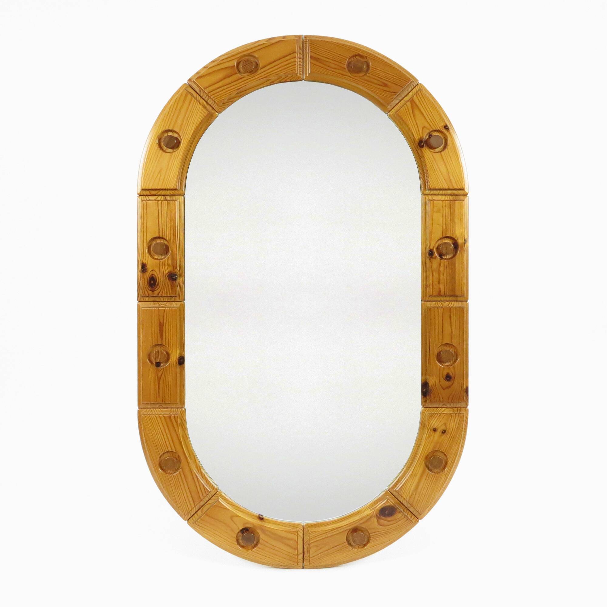 Miroir suédois en pin, années 1970