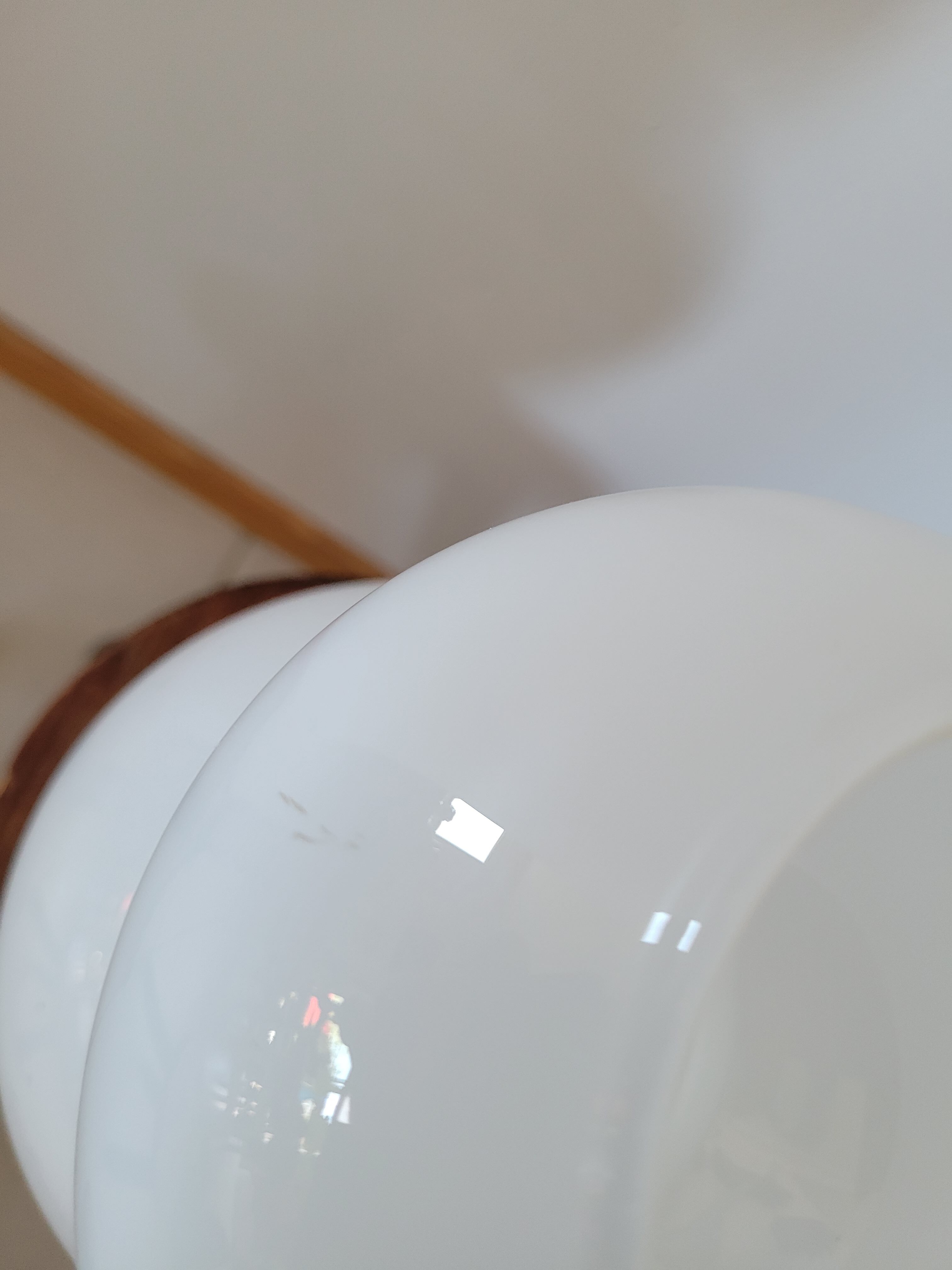 White opaline bubble vase