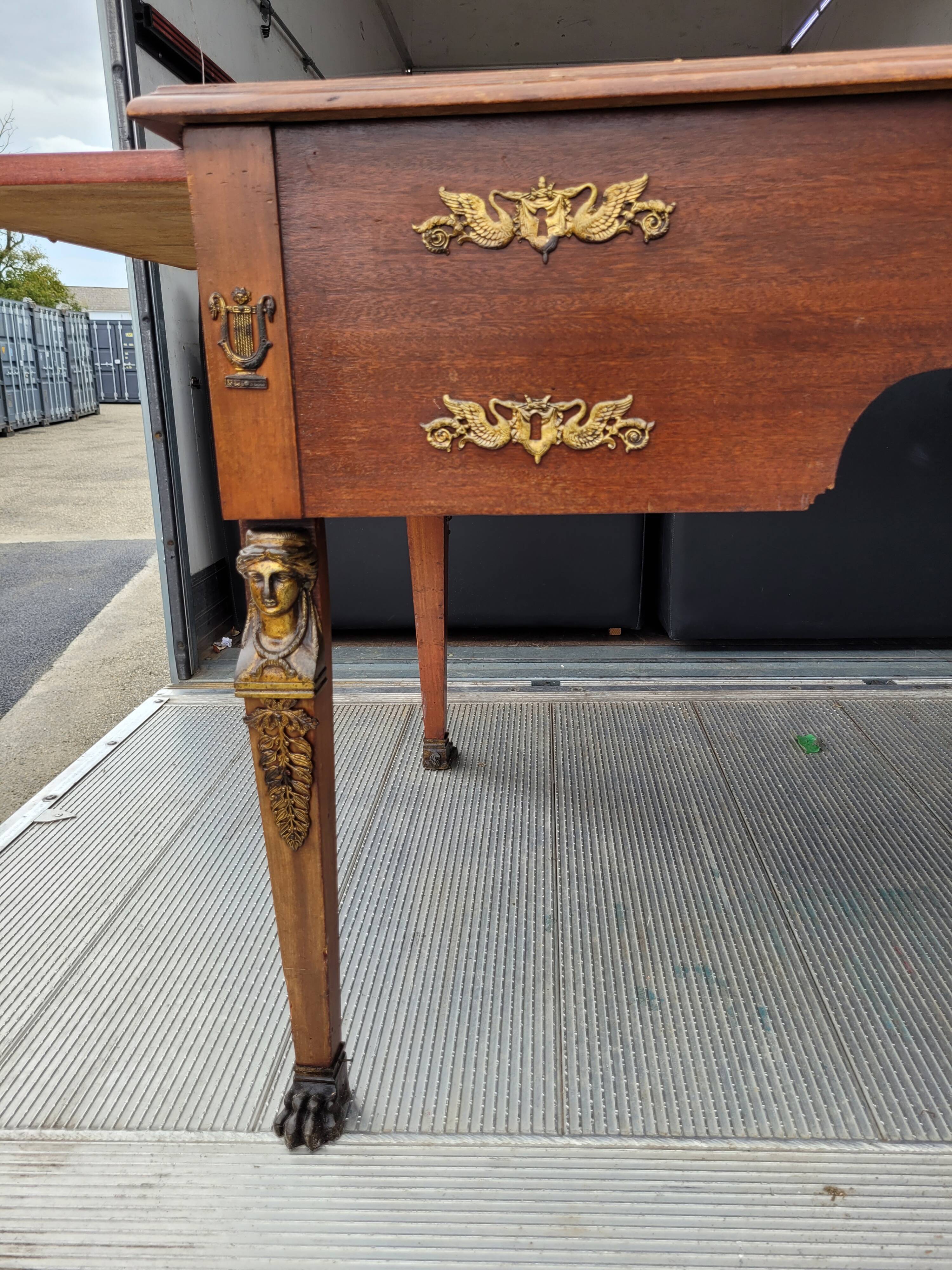 Henry II style two-body desk