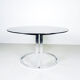 Milo Baughman chrome and smoked glass dinner table, 1970's