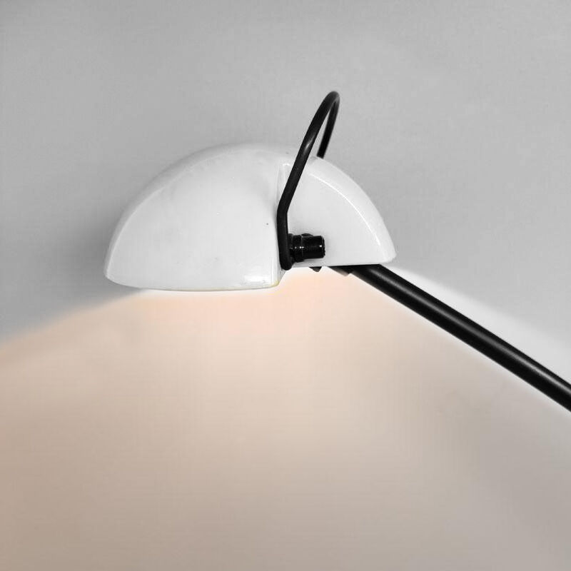 1970s white table lamp "alina" by valenti with box, made in italy