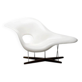 Vitra Eames La Chaise de début 2001 – Étiquetée, Patine blanche osseuse sculpturale