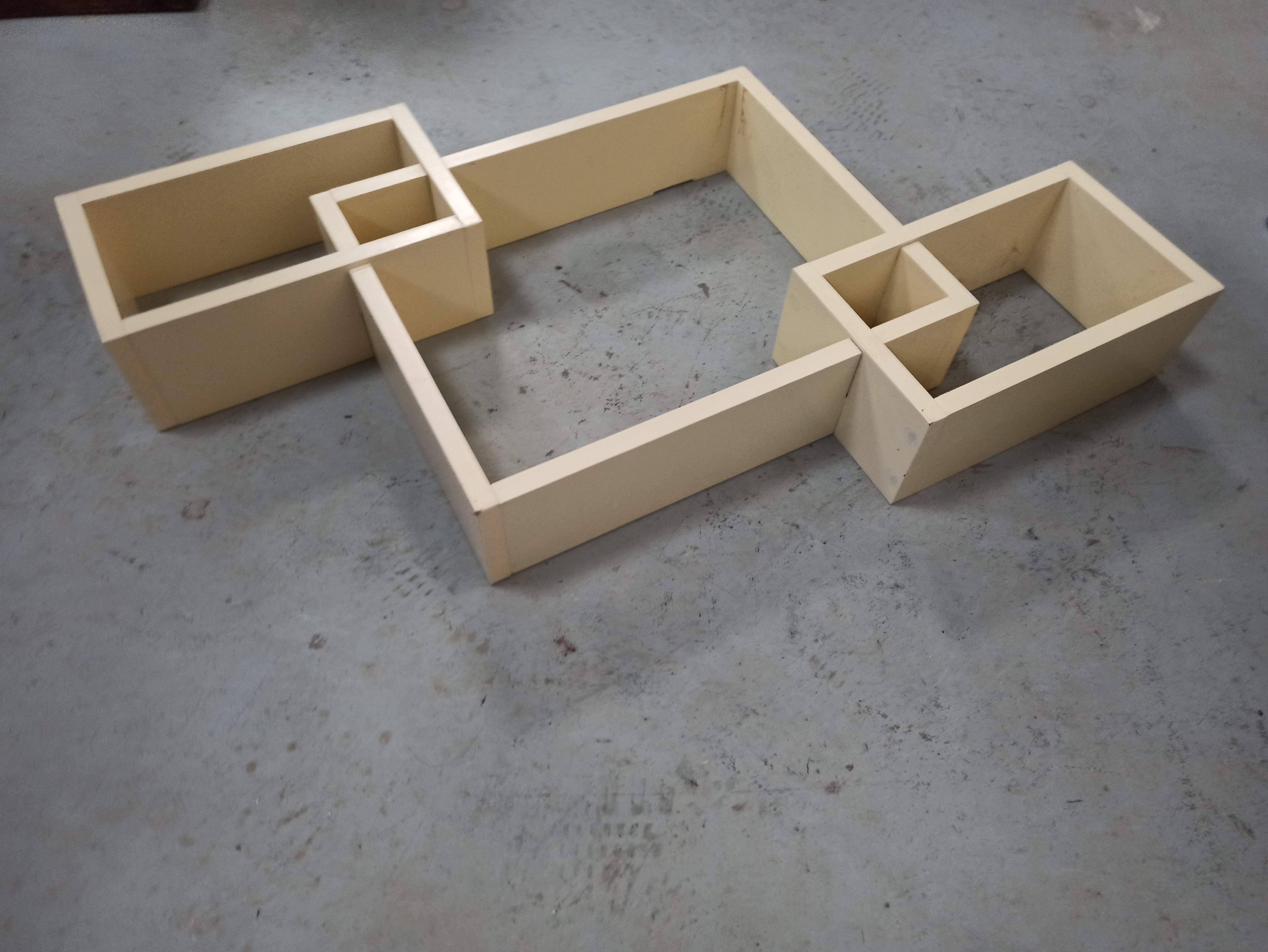 Shelf 3 blocks to hang vintage wall