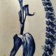 E. Bourgeois Grand Dépôt plant blue decoration washbasin plate