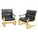 Pair of Leather Lounge Chairs by Åke Fribytter for Nelo Kroken 1960s