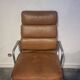 Eames Herman Miller Lumière Marron Chameau Cuir Souple Chaise Fauteuil