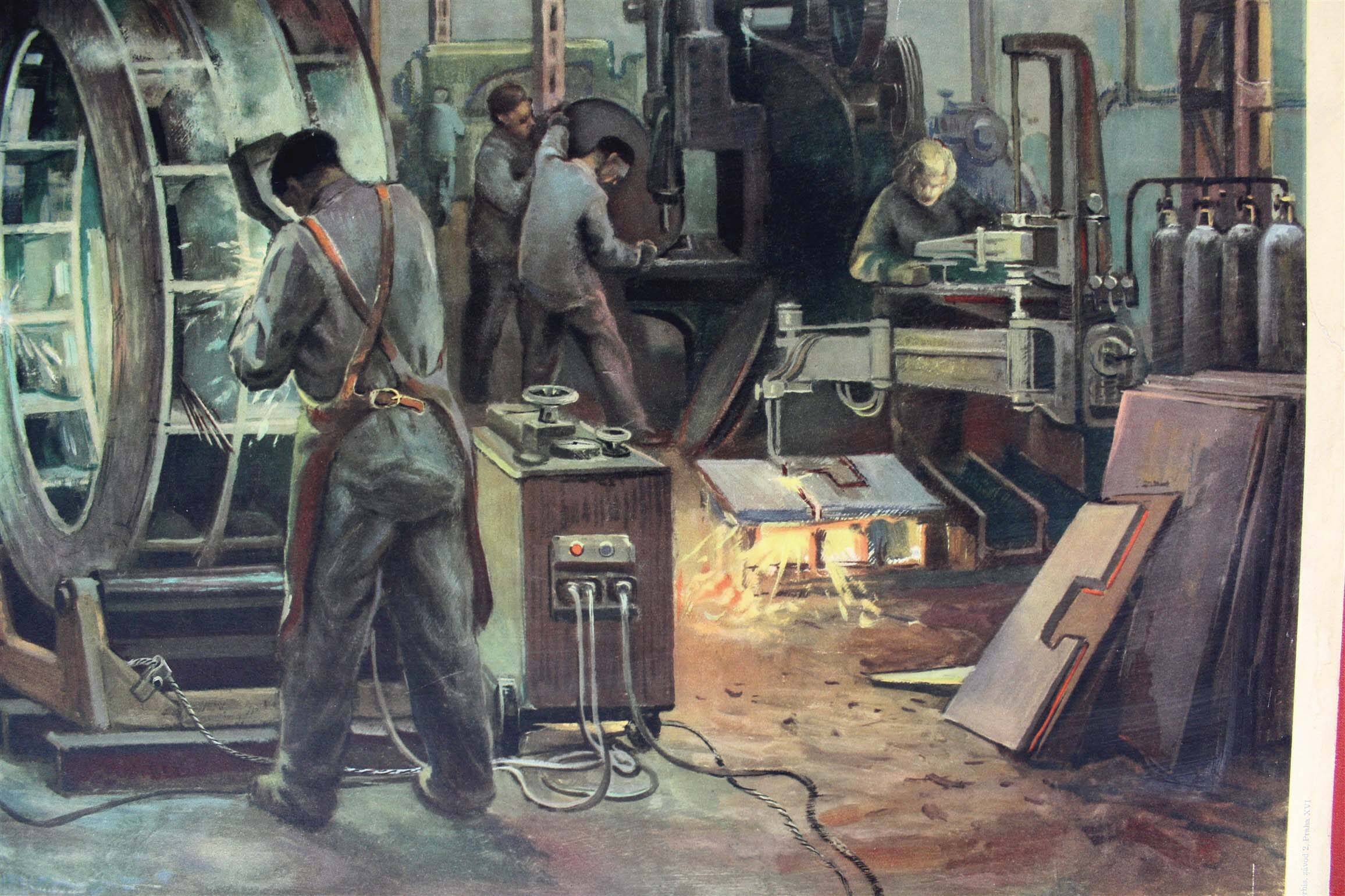 Czech Industrial Poster by Frantisek Bilek, 1950s