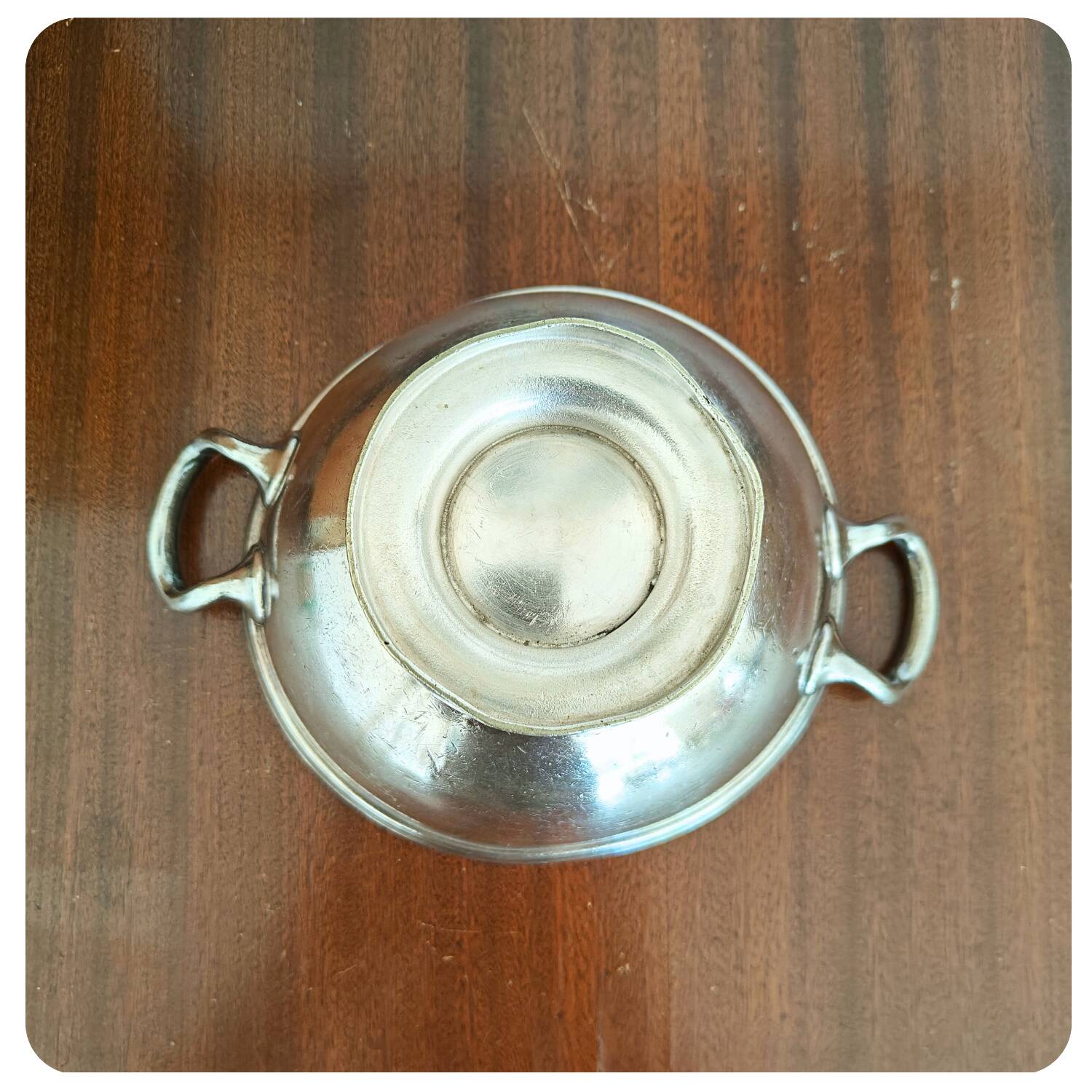 Saladier vintage en métal argenté Reneka