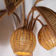 Pair of large "coconut/palm" wall lights in rattan