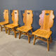 Vintage rustic dining chairs, set of 4 - 1960s