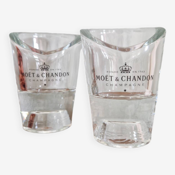 Duo de verre à champagne en cristal Möet et Chandon vintage