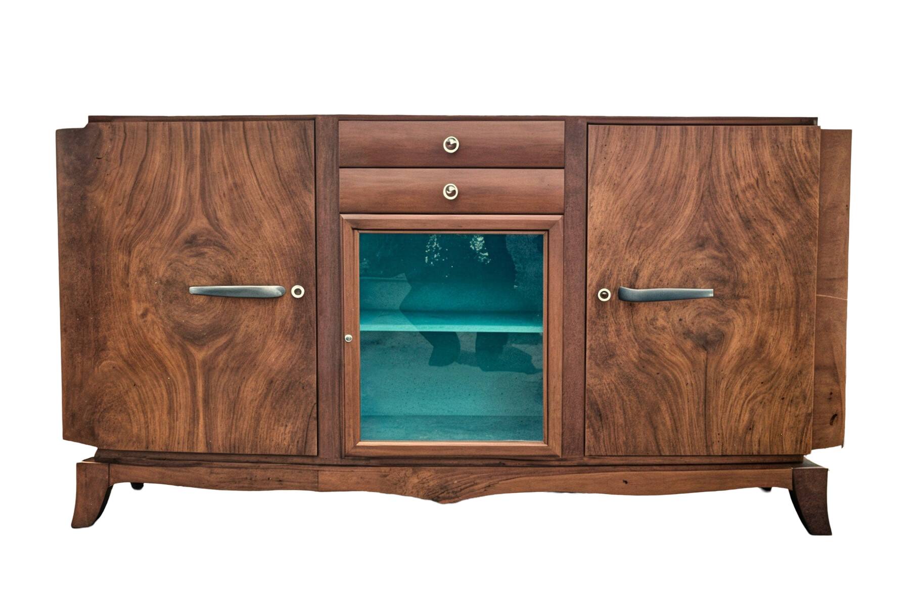 3-door, 2-drawer walnut veneer sideboard, 1960s