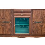 Buffet 3 portes 2 tiroirs en placage de noyer 1960