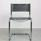 Vintage black leather bauhaus chair, italy