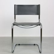 Vintage black leather bauhaus chair, italy