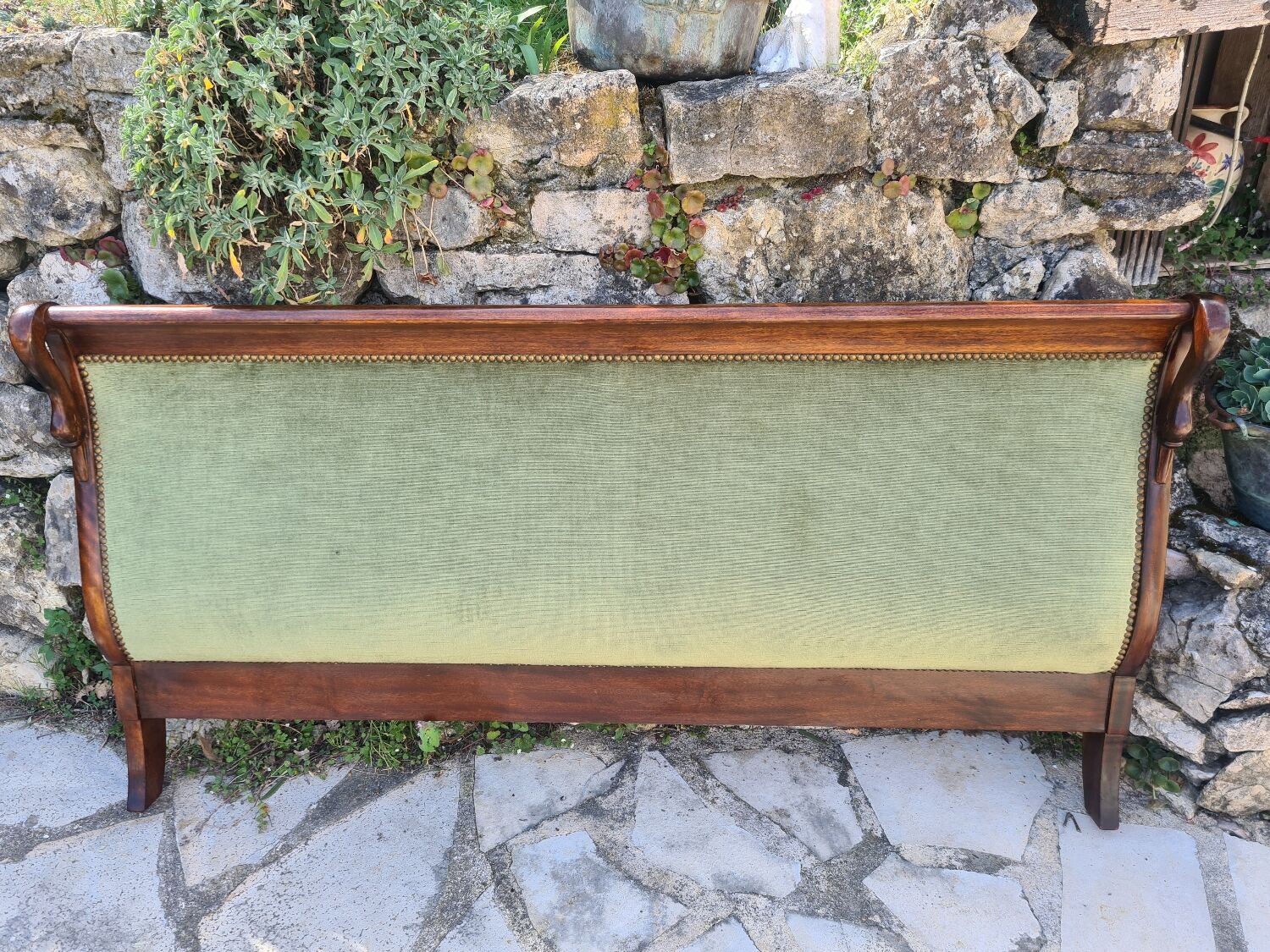 Mahogany empire bed with gooseneck 140x190