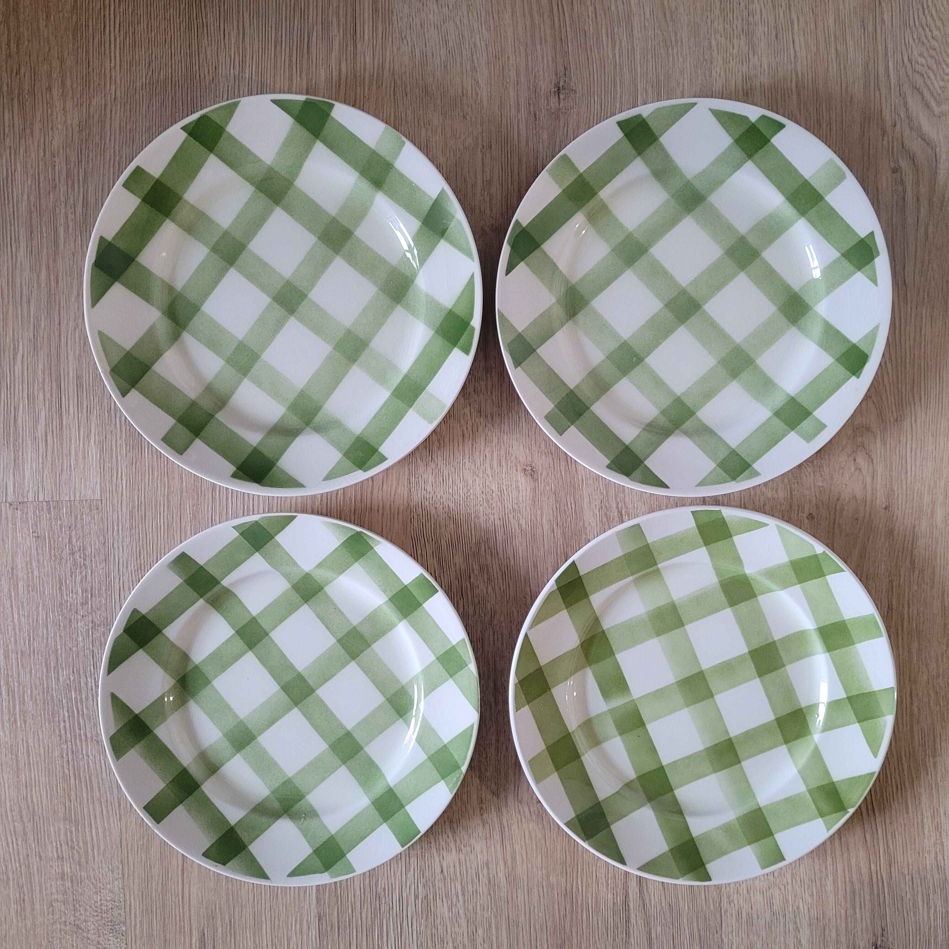 La Redoute x Selency set of 4 green dinner plates