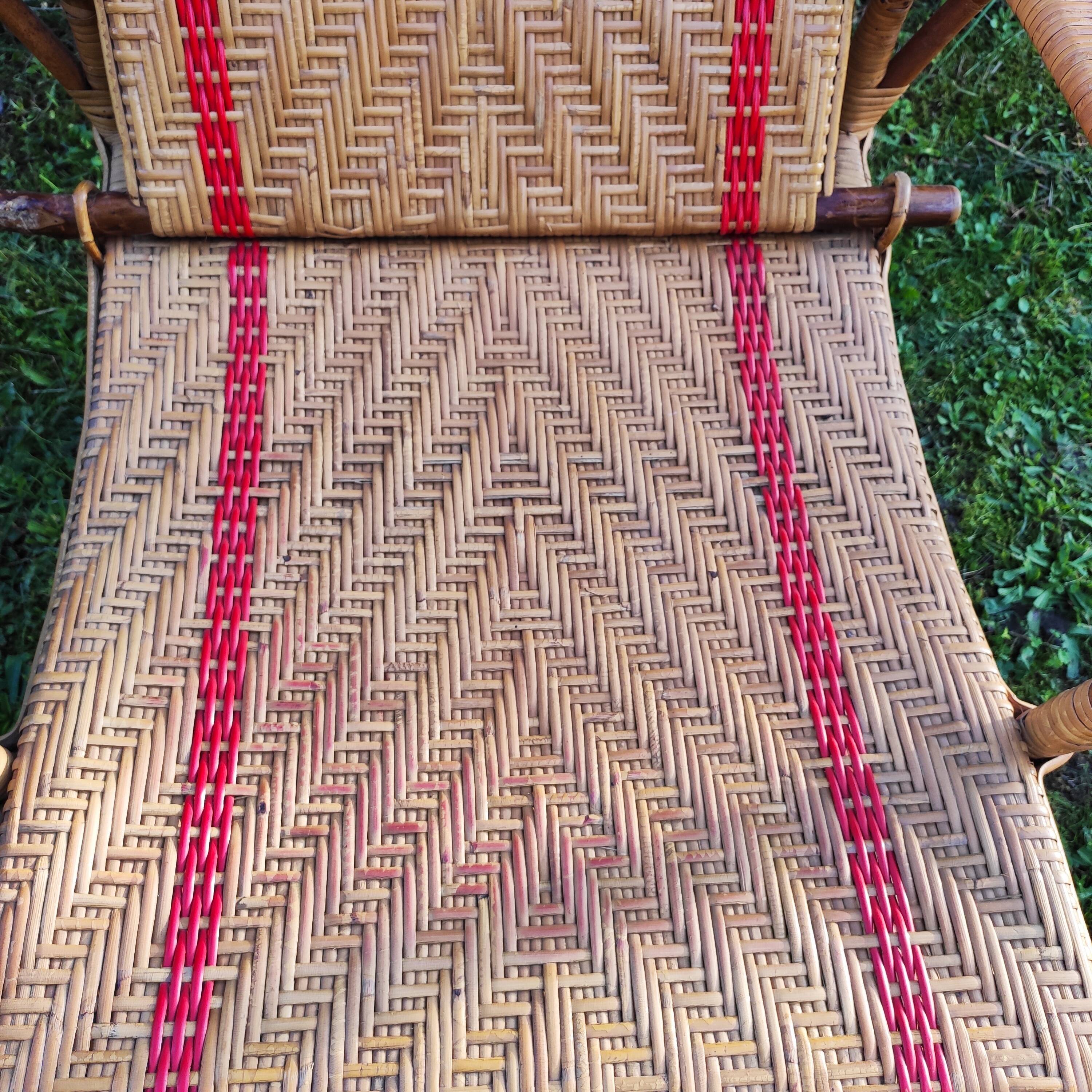 Old rattan armchair