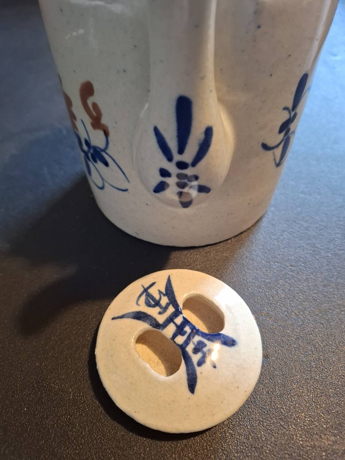 Antique stoneware teapot