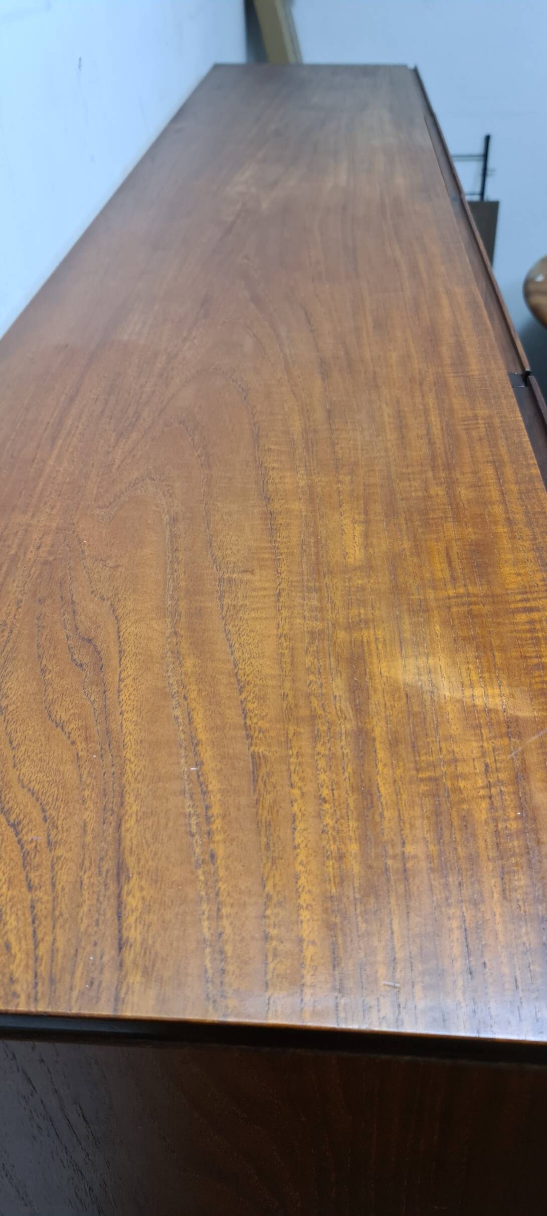 Vintage teak highboard with bar compartment